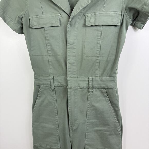 Pistola Makenna Stretch Cotton Utility Jumpsuit XS Green Gorpcore Snap Closure - Picture 4 of 14